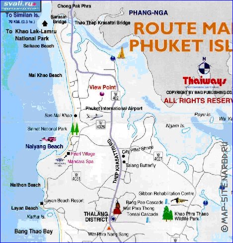 mapa de Ilhas Phuket em ingles