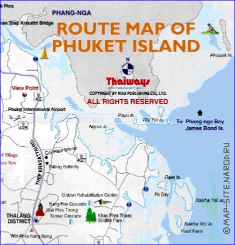 mapa de Ilhas Phuket em ingles