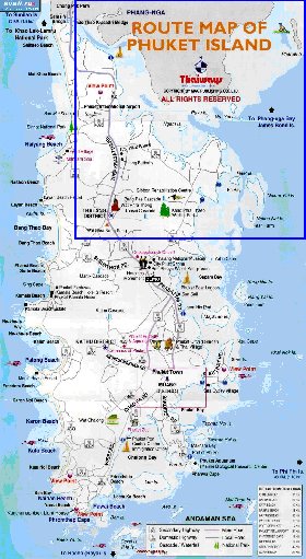 mapa de Ilhas Phuket em ingles