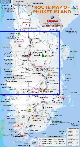 mapa de Ilhas Phuket em ingles