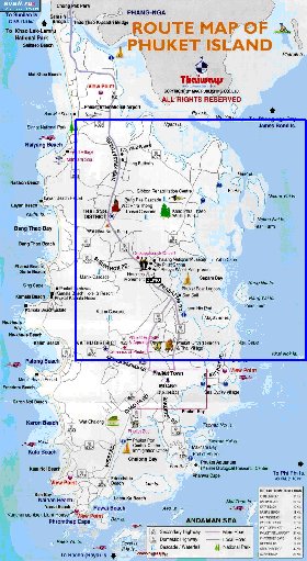 mapa de Ilhas Phuket em ingles