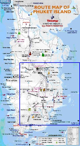 mapa de Ilhas Phuket em ingles