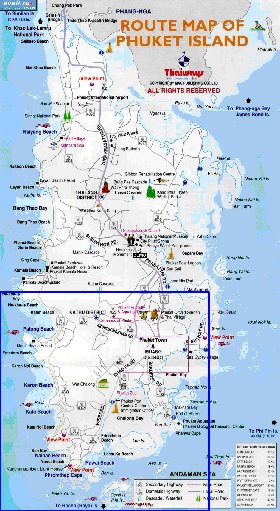 mapa de Ilhas Phuket em ingles