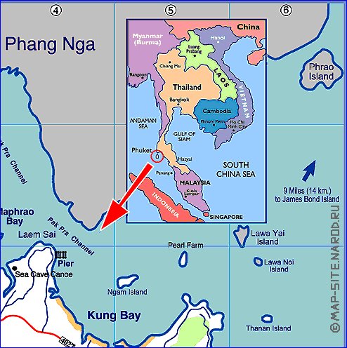 mapa de Ilhas Phuket