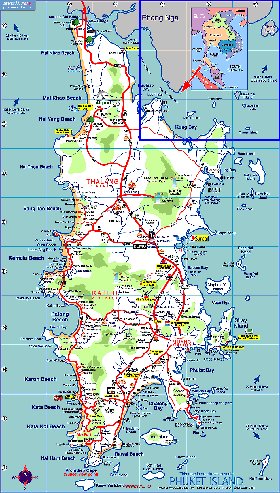 mapa de Ilhas Phuket