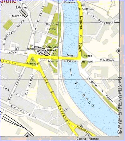 mapa de Pisa em italiana