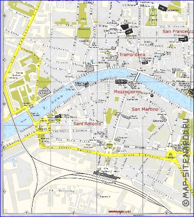 mapa de Pisa em italiana