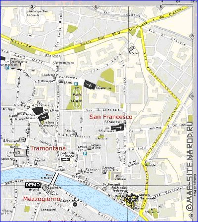 mapa de Pisa em italiana