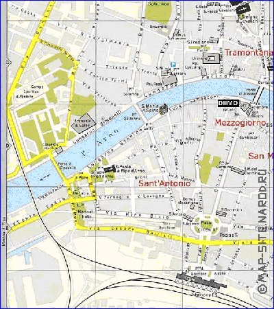 mapa de Pisa em italiana