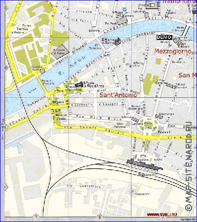 mapa de Pisa em italiana