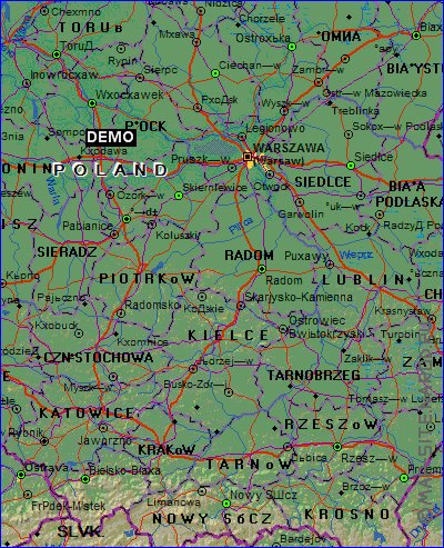 Administrativa mapa de Polonia em ingles