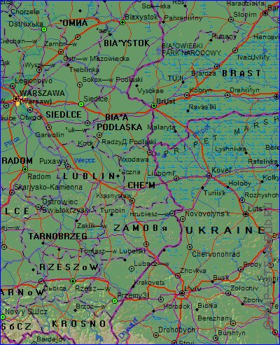 Administrativa mapa de Polonia em ingles