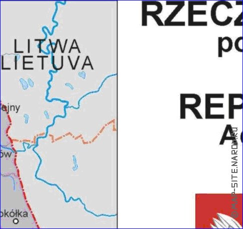 Administratives carte de Pologne en langue polonaise