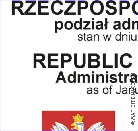 Administratives carte de Pologne en langue polonaise