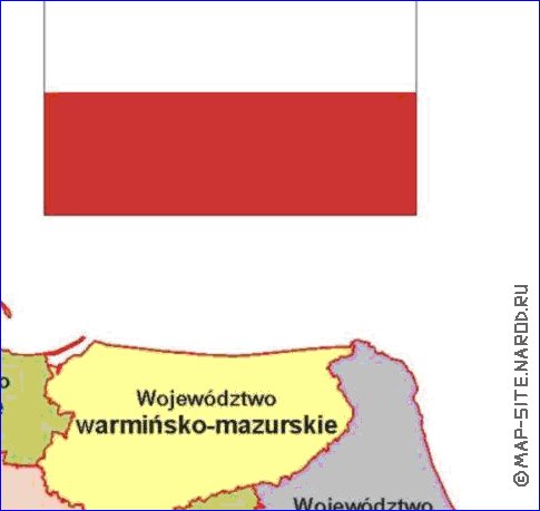 Administrativa mapa de Polonia em polones