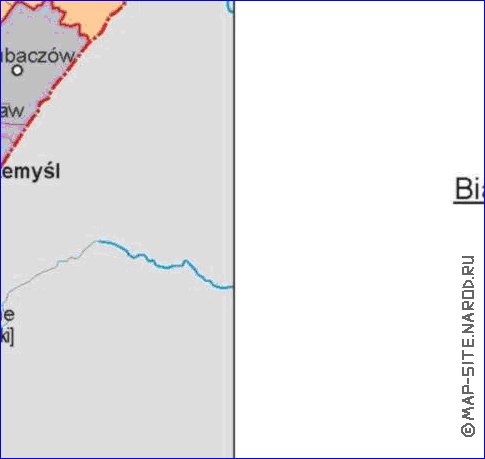 Administrativa mapa de Polonia em polones