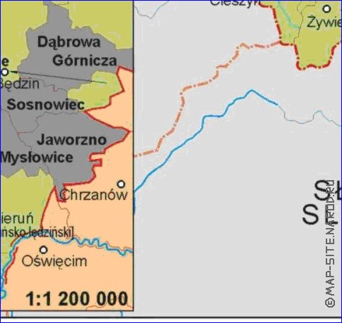 Administrativa mapa de Polonia em polones