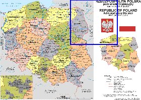 Administrativa mapa de Polonia em polones