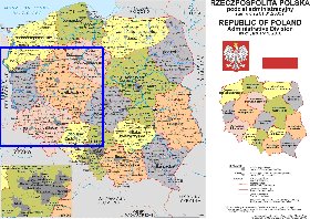 Administrativa mapa de Polonia em polones