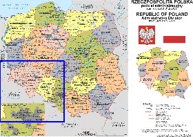 Administratives carte de Pologne en langue polonaise