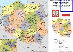 Administrativa mapa de Polonia em polones