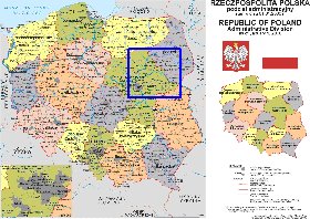 Administrativa mapa de Polonia em polones