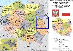 Administrativa mapa de Polonia em polones