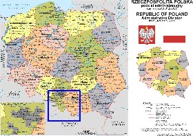 Administratives carte de Pologne en langue polonaise