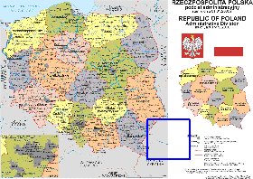 Administrativa mapa de Polonia em polones