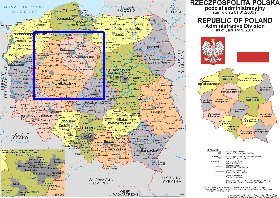 Administrativa mapa de Polonia em polones