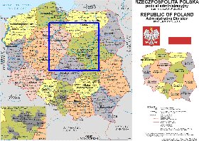 Administrativa mapa de Polonia em polones