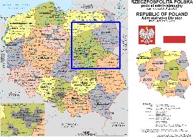 Administrativa mapa de Polonia em polones