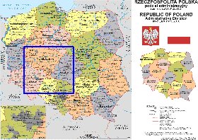 Administrativa mapa de Polonia em polones