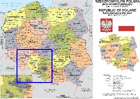 Administrativa mapa de Polonia em polones