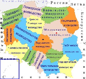 Administratives carte de Pologne