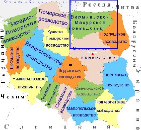 Administratives carte de Pologne