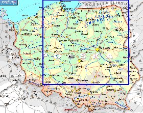 mapa de de estradas Polonia em polones