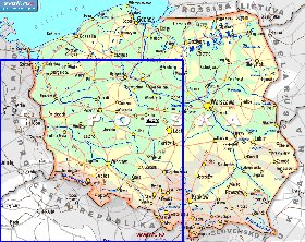 carte de des routes Pologne en langue polonaise