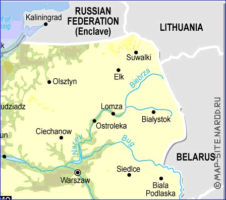 Fisica mapa de Polonia em ingles