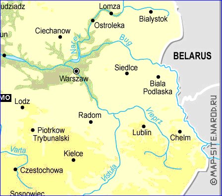 Fisica mapa de Polonia em ingles