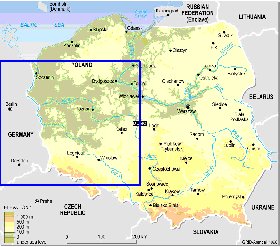 Fisica mapa de Polonia em ingles