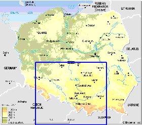 Fisica mapa de Polonia em ingles