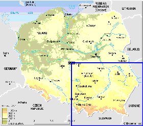 Fisica mapa de Polonia em ingles