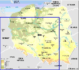 Fisica mapa de Polonia em ingles