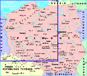 mapa de Polonia em frances