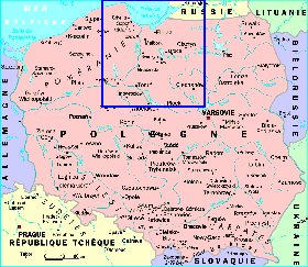 mapa de Polonia em frances