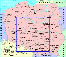 mapa de Polonia em frances