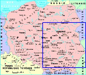 mapa de Polonia em frances