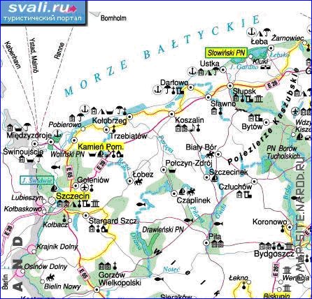 mapa de Polonia em polones