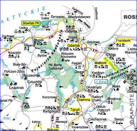 mapa de Polonia em polones